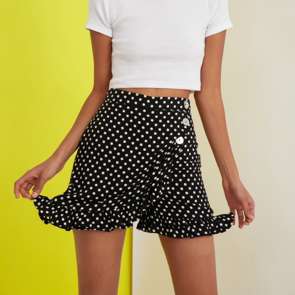 Black Polka Dot Skirt !!